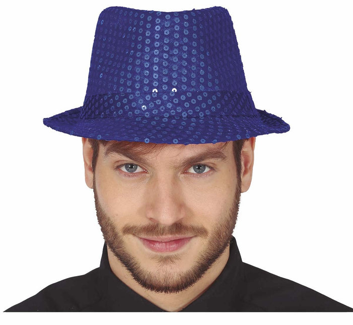 Chapeau bleu pailleté