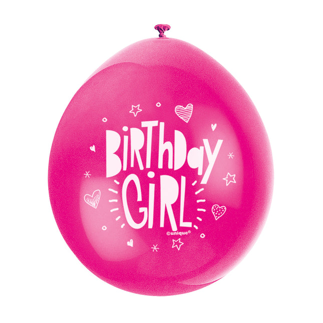 Ballons Birthday Girl 28cm 10pcs