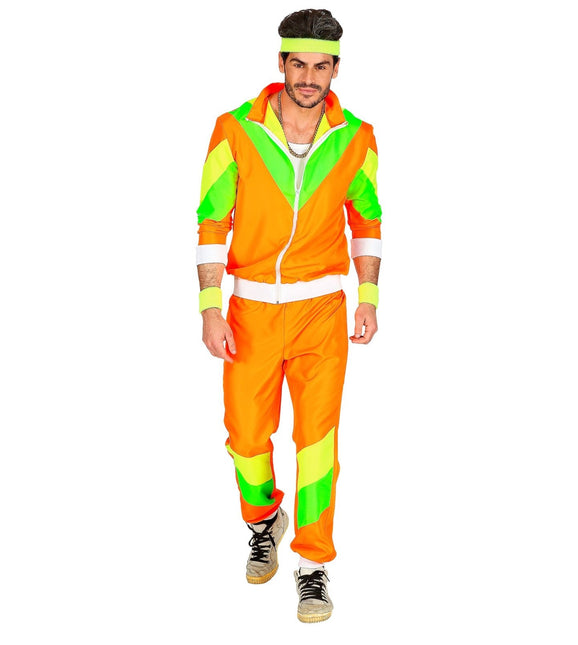 Neon 80S Tracksuit Faulty Green Orange