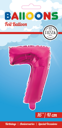 Ballon de baudruche Figure 7 Rose 41cm avec paille