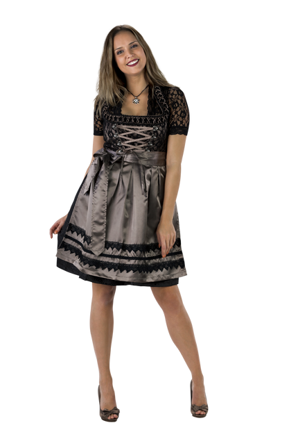 Noir Marron Robe Dirndl Oktoberfest Dames