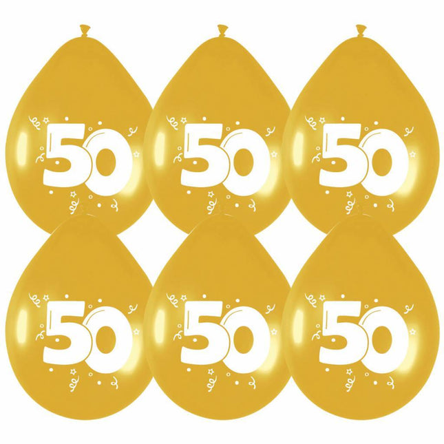 Ballons 50 Gold Party 30cm 6pcs