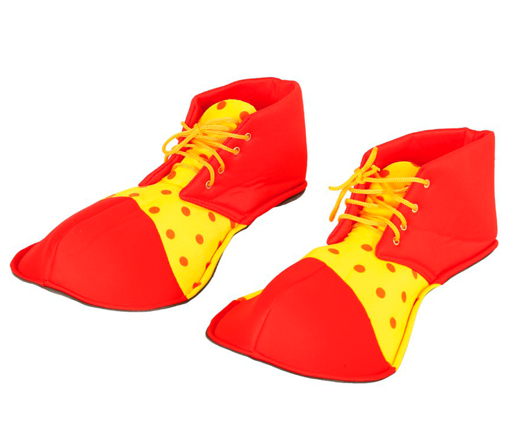 Chaussures de clown Rouge Jaune 36cm