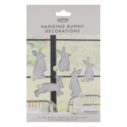 Décoration suspendue de Pâques Lapin 5pcs