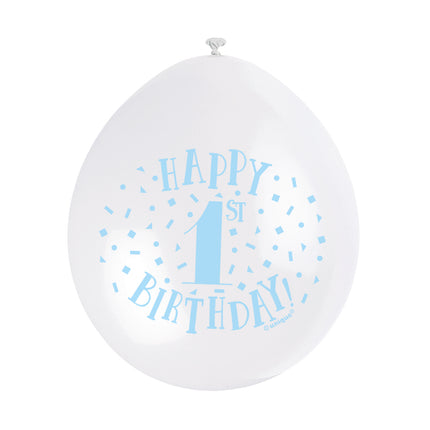 Ballons 1 an Joyeux anniversaire Bleu 28cm 10pcs