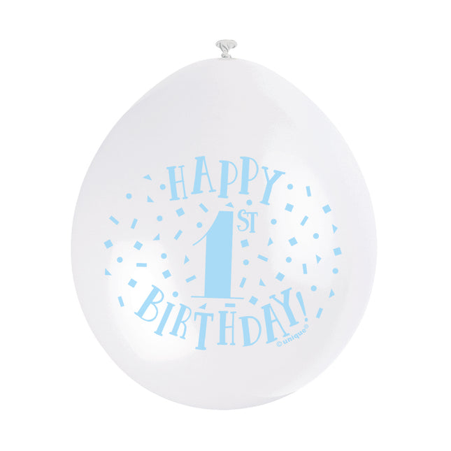 Ballons 1 an Joyeux Anniversaire Bleu 28cm 10pcs