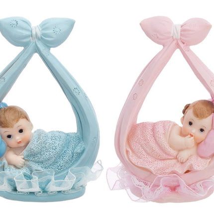 Décor de gâteau Bébé garçon en écharpe 11cm