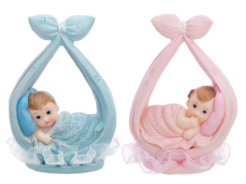 Décor de gâteau Bébé garçon en écharpe 11cm