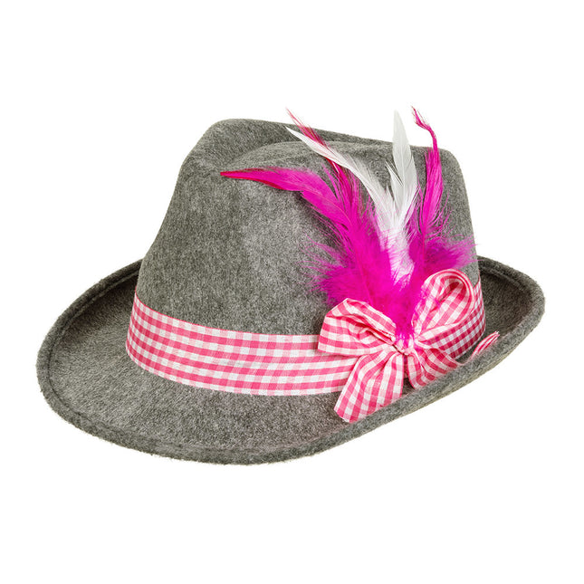 Chapeau Oktoberfest Tiroler Gris Rose