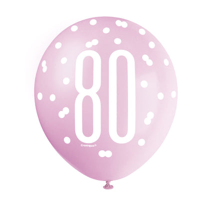 Ballons 80 Years Dots 30cm 6pcs