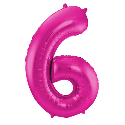 Ballon de baudruche Figure 6 Fuchsia Métallique XL 86cm vide