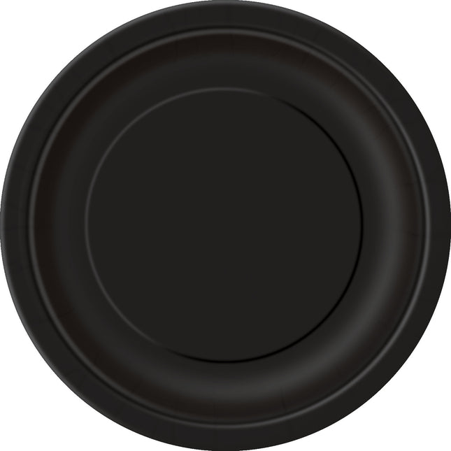 Assiettes noires rondes 23cm 16pcs