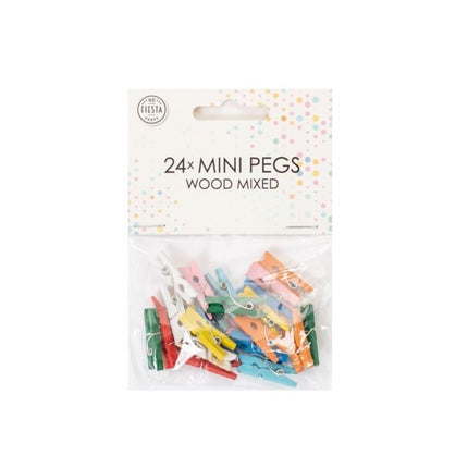 Mini piquets en bois mélangés 24pcs