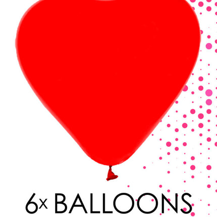 Ballons en forme de coeur rouge 30cm 6pcs