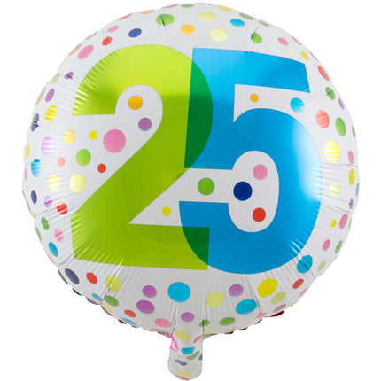 Ballon à l'hélium 25 ans Dots 45cm vide