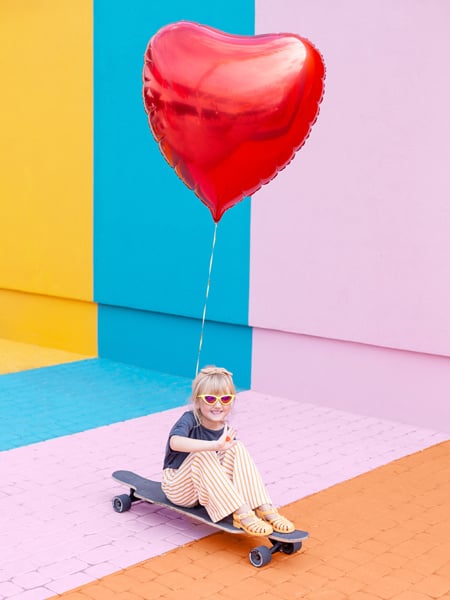 Ballon à l'hélium coeur rouge vide 73cm