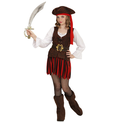 Robe Pirate Marron Rouge Fille