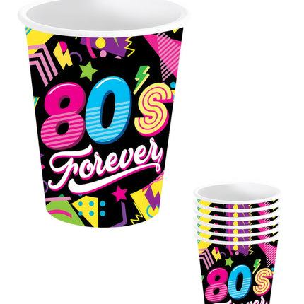 Gobelets Neon 80S 240ml 6pcs