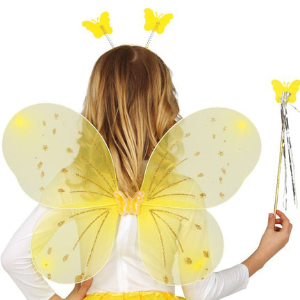 Ensemble papillon jaune 3 pièces