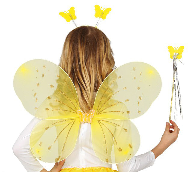 Ensemble papillon jaune 3 pièces