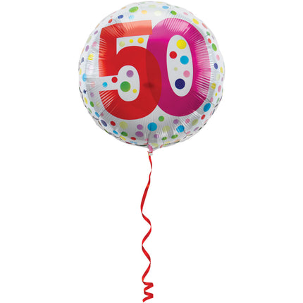 Ballon à l'hélium 50 ans Dots 45cm vide