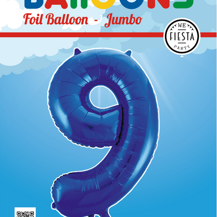 Ballon de baudruche Figure 9 Bleu XL 86cm vide