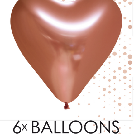 Ballons en forme de coeur en cuivre 30cm 6pcs