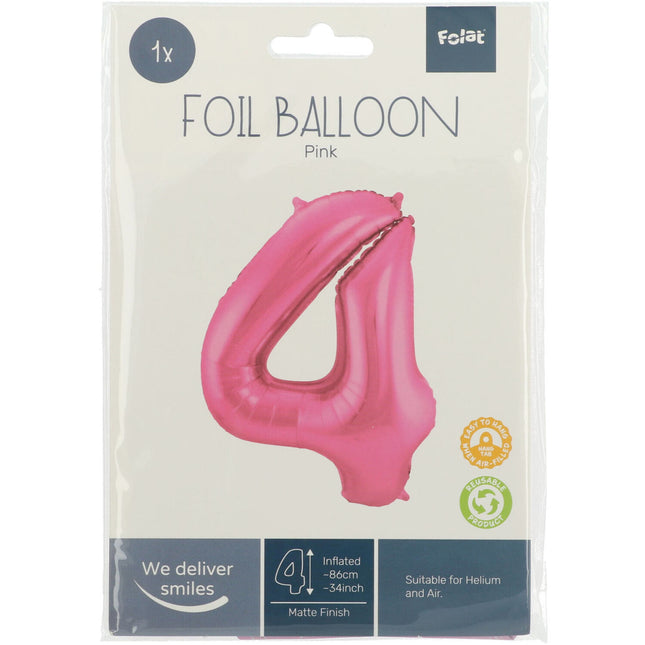 Ballon de baudruche Figure 4 Rose mat XL 86cm vide