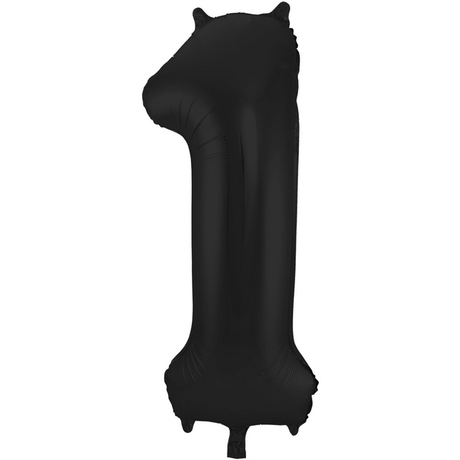Ballon de baudruche Figure 1 Noir mat XL 86cm vide