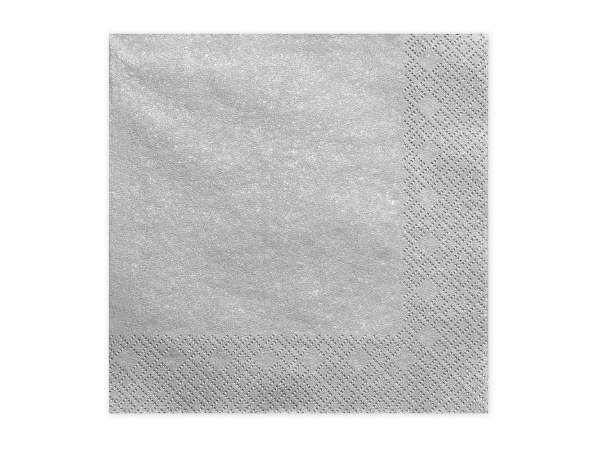 Serviettes de table argentées 33cm 20pcs