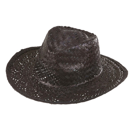 Chapeau de cow-boy en paille noire