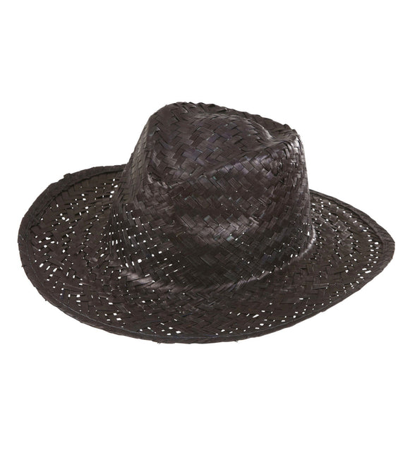 Chapeau de cow-boy en paille noire