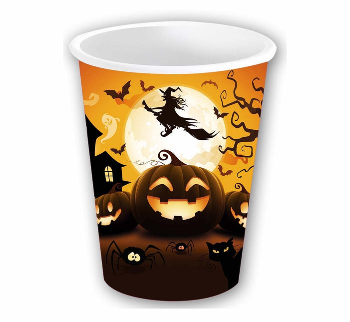 Tasses d'Halloween Citrouille 240ml 6pcs