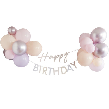 Guirlande Happy Birthday avec ballons 1.5m