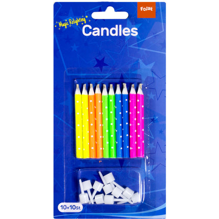 Bougies d'anniversaire non gonflables 6cm 10pcs