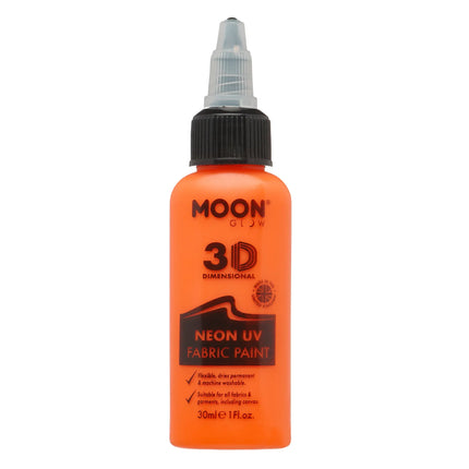 Moon Glow Neon UV Fabric Paint 30ml Intense Orange 30ml