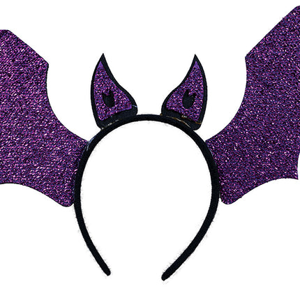 Bandeau d'Halloween violet Chauve-souris