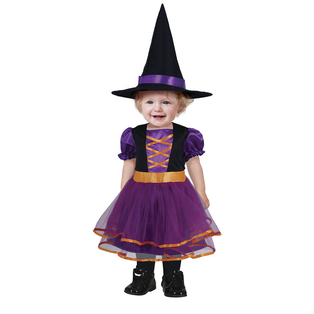 Costume d'Halloween Bébé Sorcière Mauve/Orange