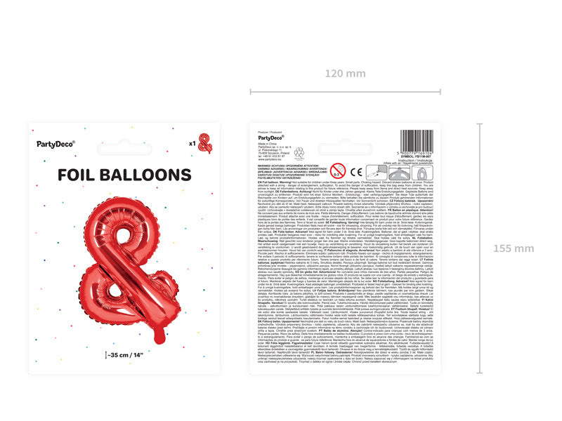 Ballon de baudruche Lettre & Rouge Vide 35cm