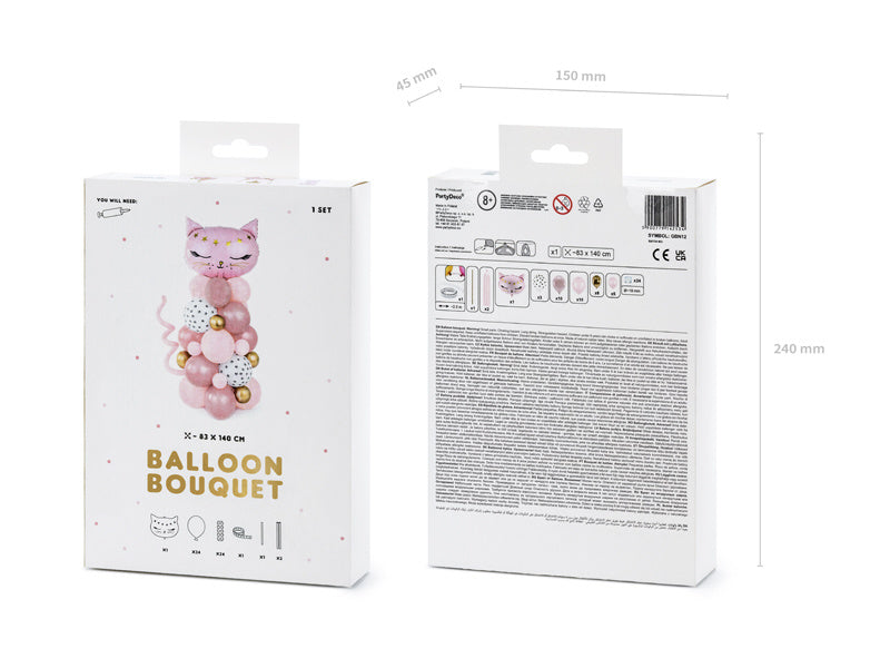 Ballon Pillar Cat Pink 1.4m