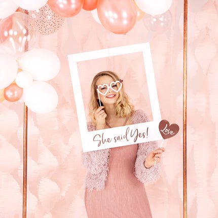 Photobooth Wedding Rose Gold 12pcs