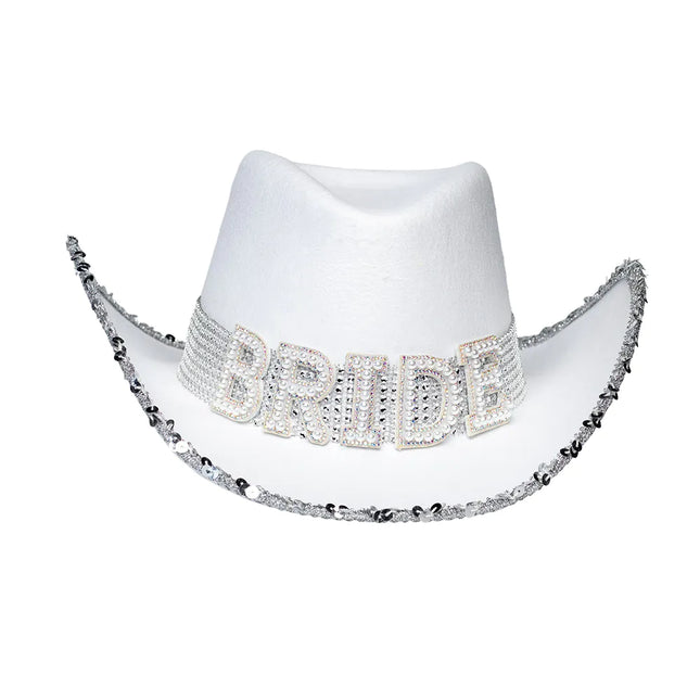 Chapeau de cow-boy mariage Bride Glitter