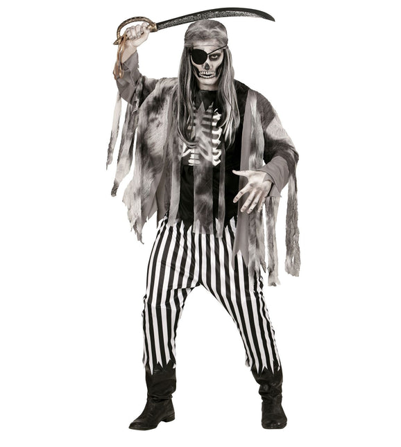 Costume d'Halloween Noir Blanc Homme Fantôme Pirate