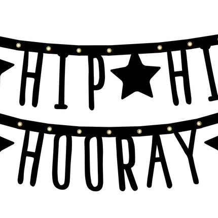 Guirlande de lettres Hip Hip Hooray 1.5m