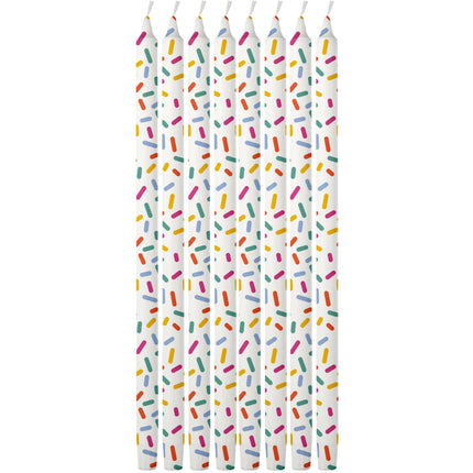 Bougies colorées Confetti 8pcs