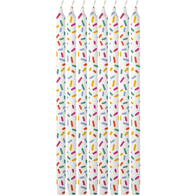 Bougies colorées Confetti 8pcs