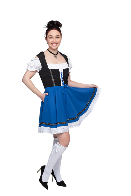 Robe Dirndl Oktoberfest Noir Bleu Dames