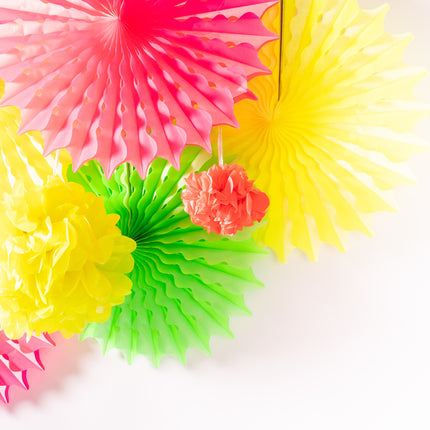 Guirlande colorée Pompon Neon 3m