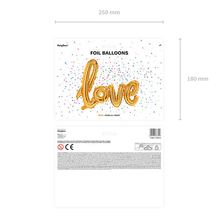 Jeu de ballons de lettres Love Gold Empty 73cm