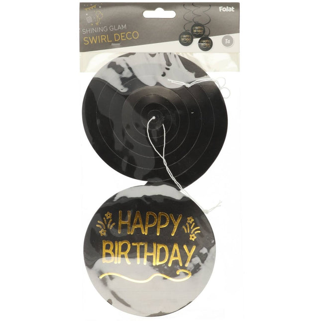 Décoration suspendue Happy Birthday 3pcs